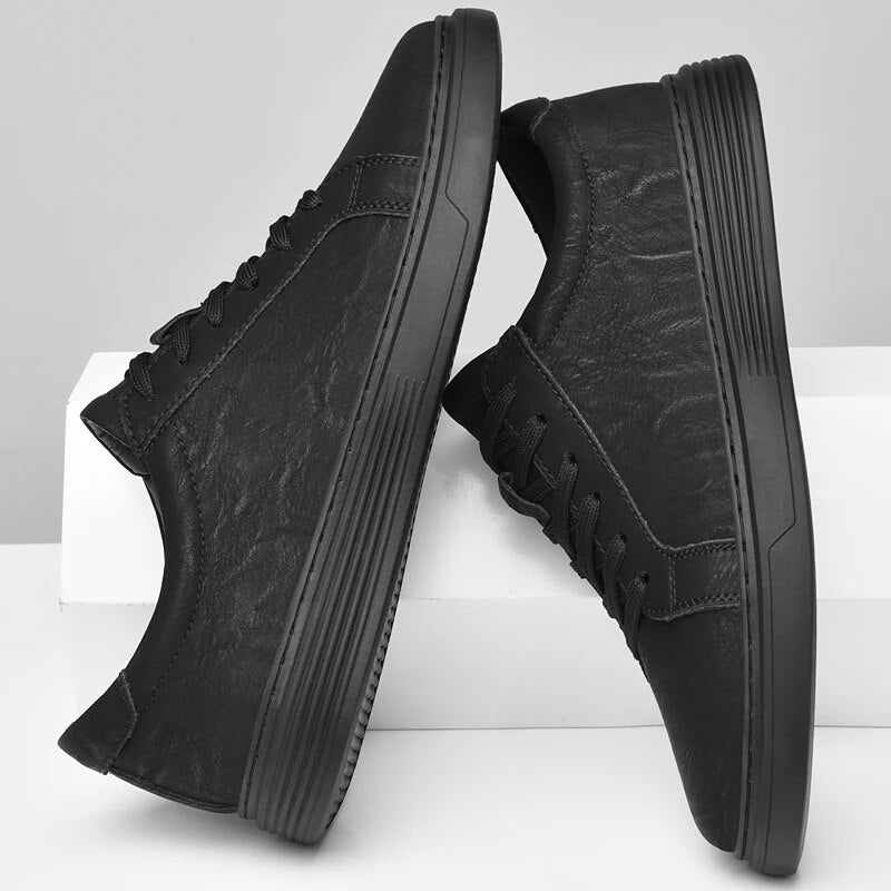 Men's Genuine Leather Sneakers Casual Dress Shoes