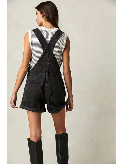 Harlow Vintage Denim Short Overalls