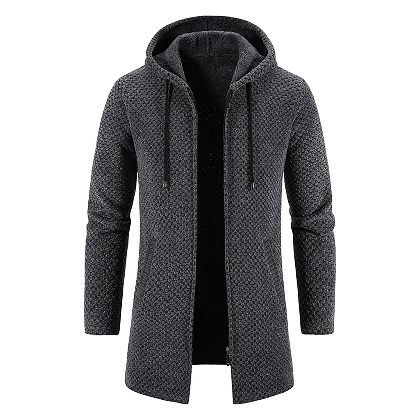 Middenlange Wollen Hoodie voor Heren - Luca