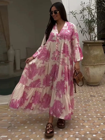 GlamMouris™ | Boho-maxi-kjole med blomstermønster