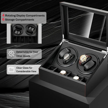 FörvarBillon® Quad - The Only Watch Winder with Ultra Silent (<5dB) Bi-Directional Japanese Motors | Designed by JesseVance Milan