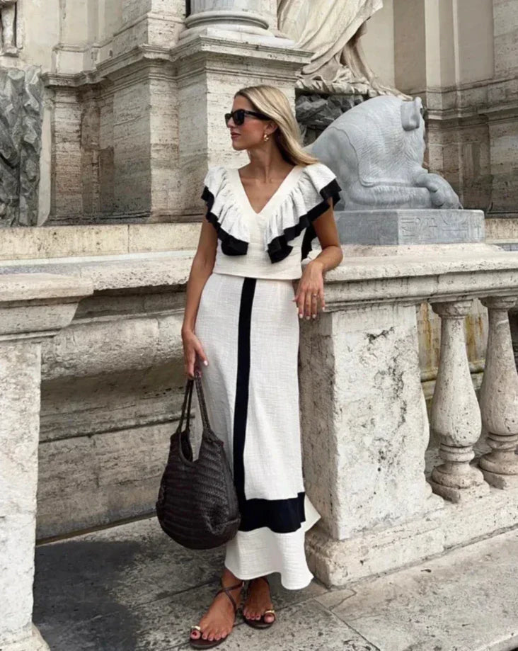 Sabrina - Ensemble robe à volants élégant