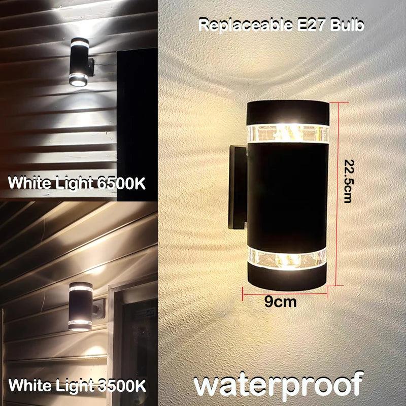 LumiBloc LED Wandlamp Buiten | Up & Down Effect | E27 Fitting | IP65 Waterdicht | Modern Design voor Tuin en Balkon