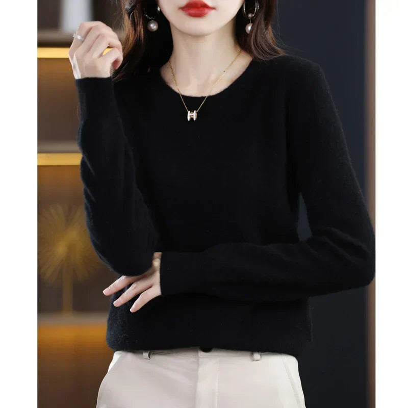 Lysandra – Women’s 100% Cashmere Crew Neck Sweater