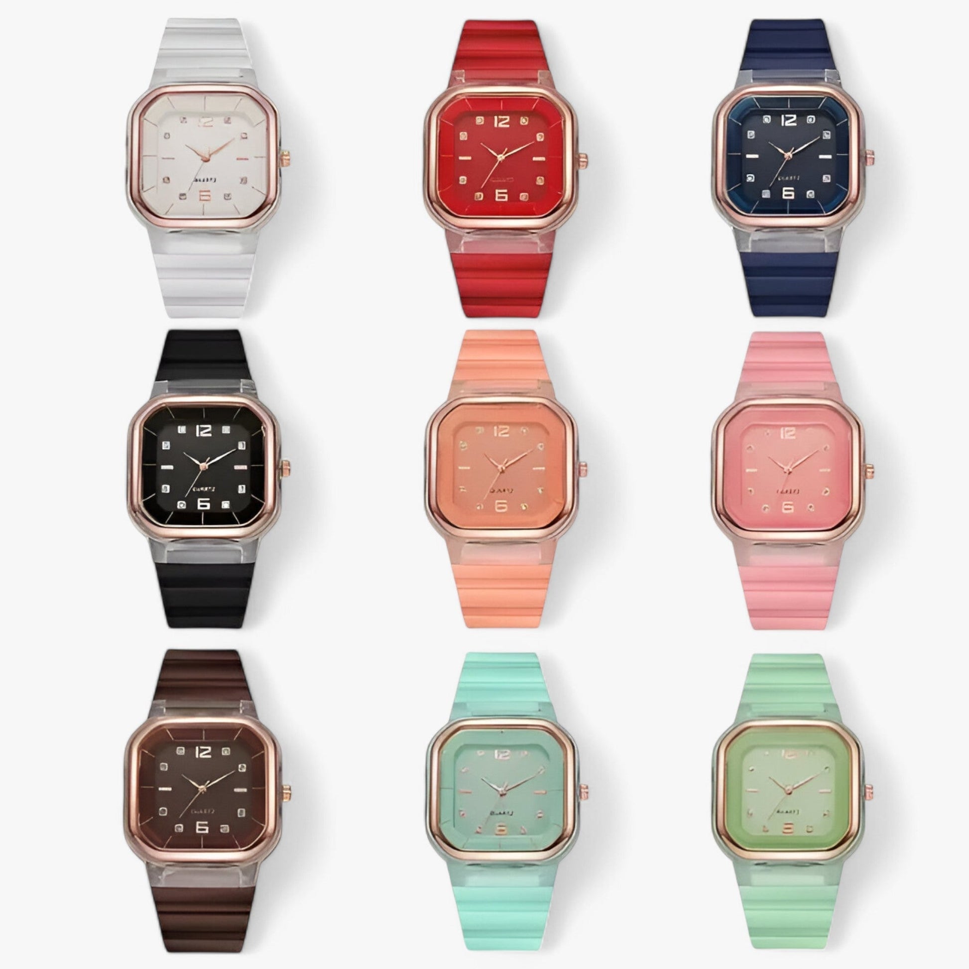 Janessa | Dameur i silikone med stor urskive og strassdetaljer - - watches - {{ product_tags }