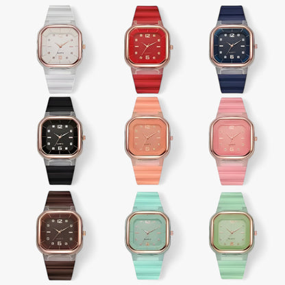 Janessa | Dameur i silikone med stor urskive og strassdetaljer - - watches - {{ product_tags }