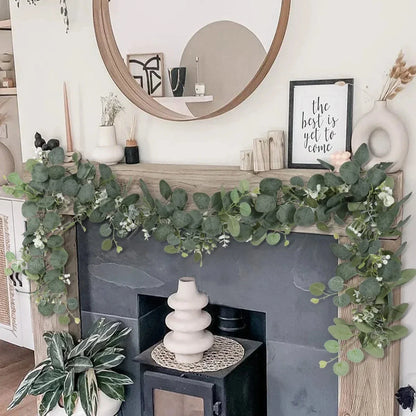 Garland Faux Eucalyptus 70 in Greenery Home Decor Wedding Party Table Mantel Staircase Accent | Thomler