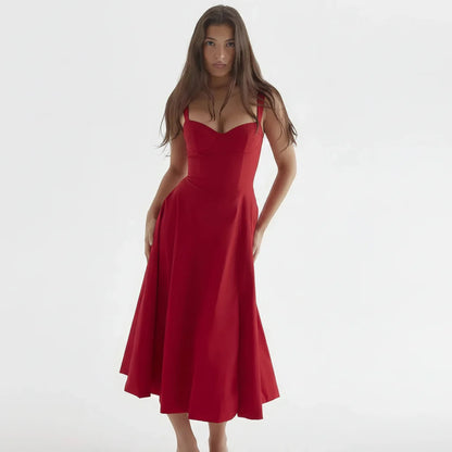Linsay Blumenkleid – Midi-Kleid mit Korsett & Seitenschlitz