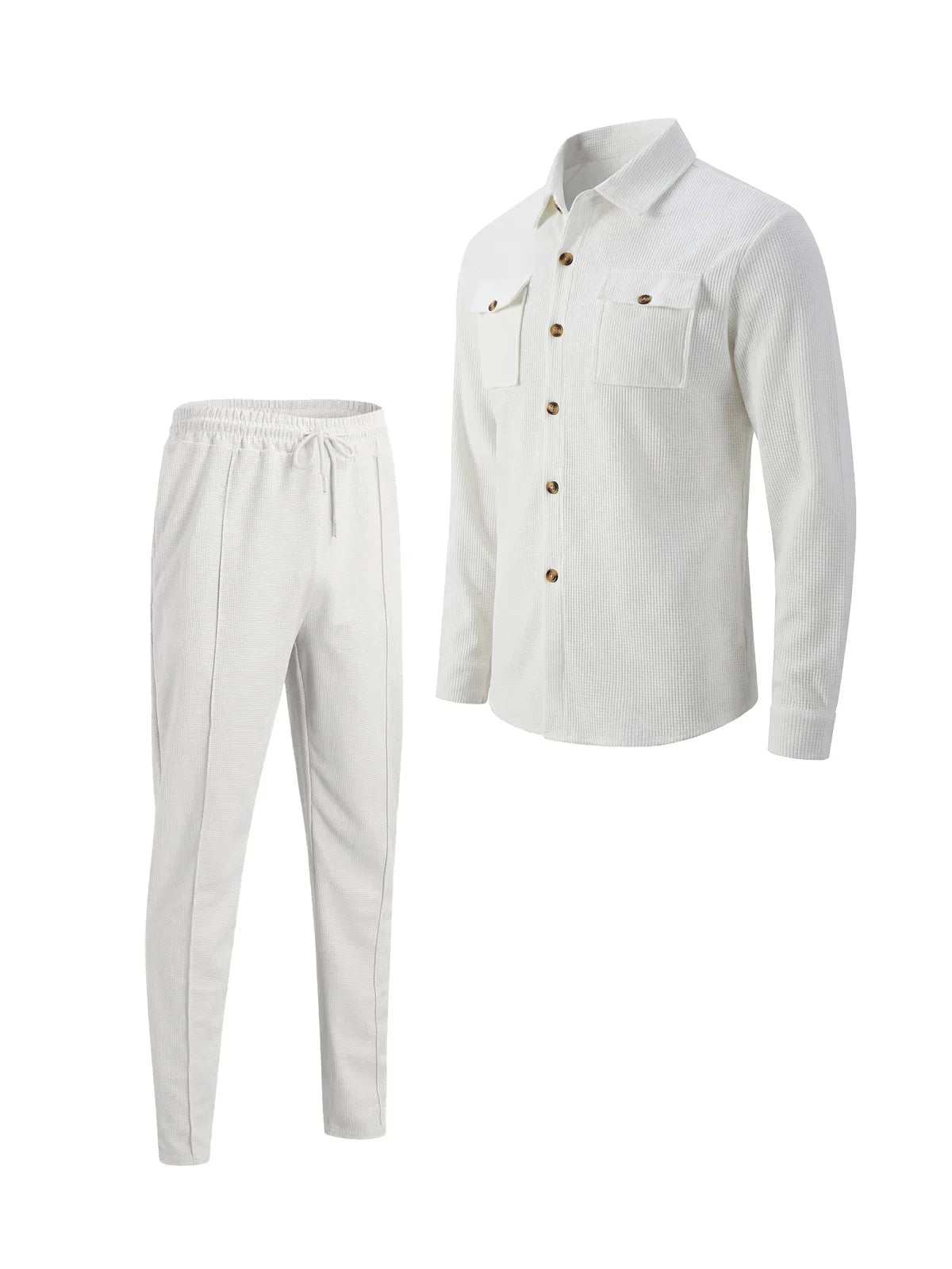 Alltime Rible Solid Button Pocket Two Piece Set