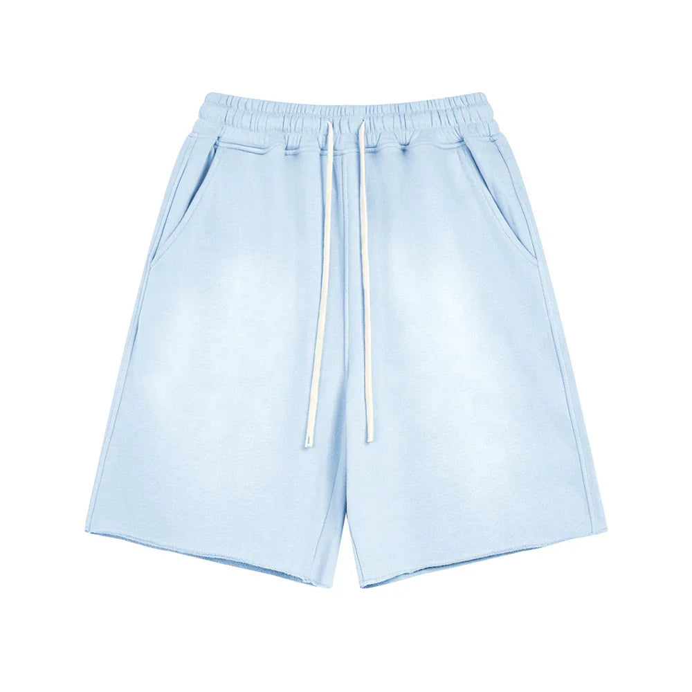 Acid Wash Cotton Shorts