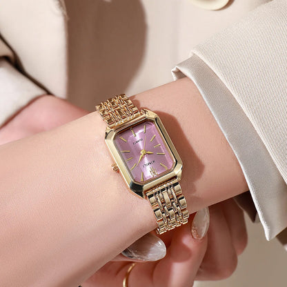 Seriva Quarzuhr – Rechteckige Damenarmbanduhr mit Metallarmband