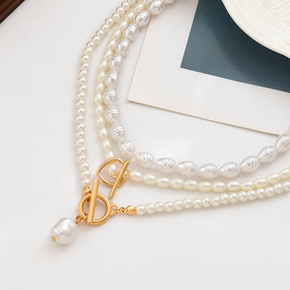 Pearl Heart OT Buckle  Necklace