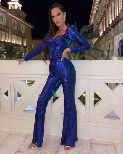 Valencia - Geraffineerde jumpsuit met wijde benen en slanke pasvorm
