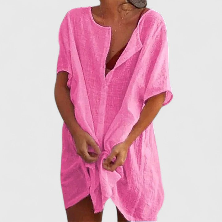 Lydia | Womens Loose Button Beach Cover Up Shorts