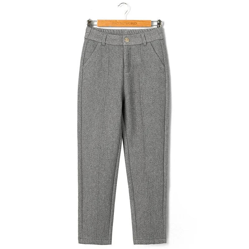 Women's Wool Mix Straight Leg Trousers