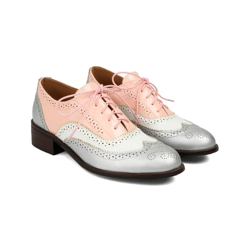 Women’s Oxford Brogue Shoes | Vintage-Inspired with Low Heel