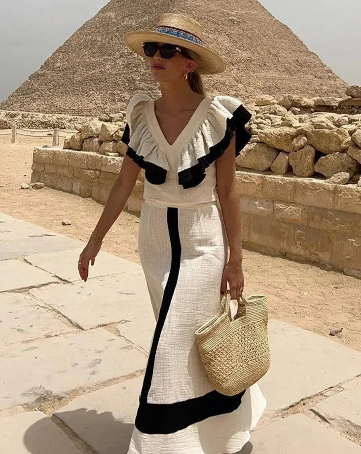 Sabrina - Ensemble robe à volants élégant