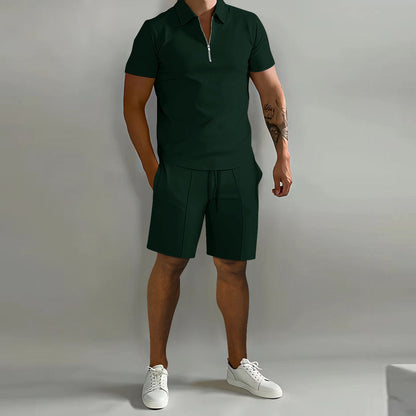 Men’s Polo and Short Set Stylish Summer Outfit Comfortable Casual Coordinated Ensemble