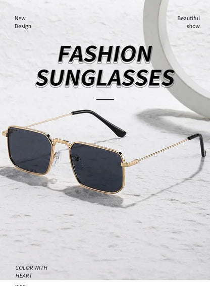 New Classic 2024  Men's Sunglasses UV400 Hip Hop Instagram Hong Kong Style Sunglasses Women's Fashion Trend Metal Sunglasses
