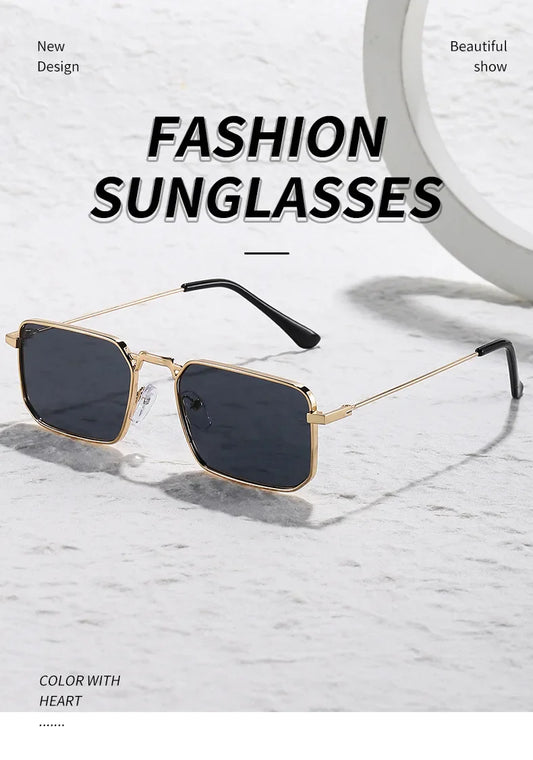 New Classic 2024  Men's Sunglasses UV400 Hip Hop Instagram Hong Kong Style Sunglasses Women's Fashion Trend Metal Sunglasses