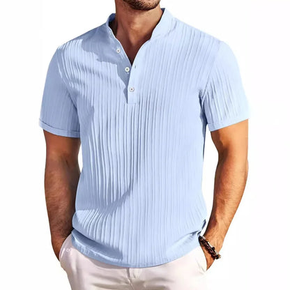 Knitterfreies T-Shirt aus Baumwolle und Leinen für Herren - Garino
