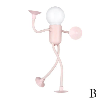 Versatile Small Humanoid Night Lights Changeable Shape Creative Fun Sportsman Table Lamps Button Battery Desk Lamps Ornament