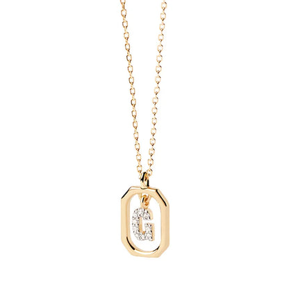 Collana Iniziale Personalizzata con Zirconi | Placcata in Oro – Ciondolo Lettera Alfabeto
