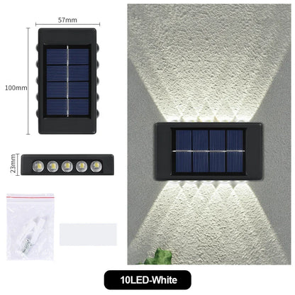 LED Solar Wall Lamp Outdoor Waterproof Up and Down Luminous Lighting Garden Decoration Solar Lights Stairs Fence Sunlight Lamp