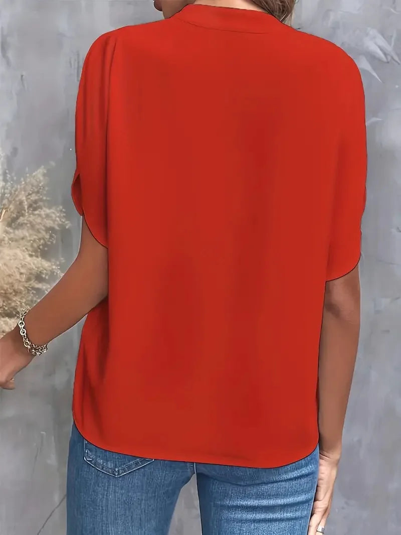 Damen Top mit V-Ausschnitt | Kurzarm
