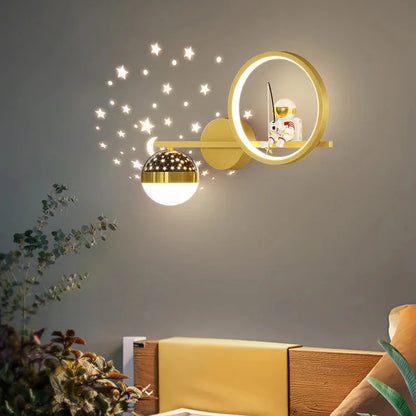 LuxRoyale Star Projection Wall Light For Kids, Moon Glow LED Night Lamp
