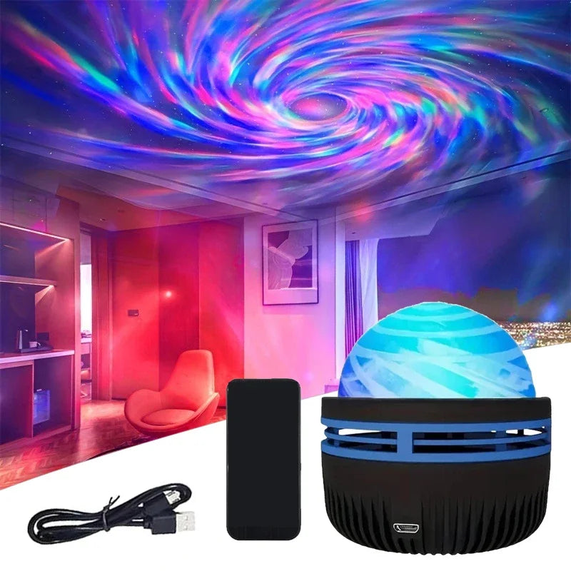 Polariva Noorderlichtprojector | Muzieksynchronisatie & Afstandsbediening | RGB Sfeerverlichting | USB Opladen | 7,8×7,8×8,7 cm