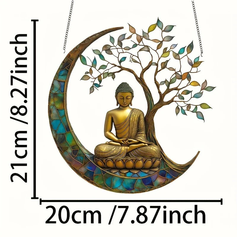 Acryl Zonvanger ZenLight | 2D Boeddha Decor | Raam- & Woonaccessoire | Spirituele Ruimtelijke Vormgeving