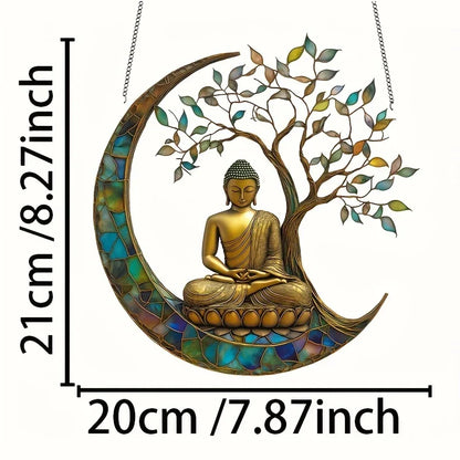 Acryl Zonvanger ZenLight | 2D Boeddha Decor | Raam- & Woonaccessoire | Spirituele Ruimtelijke Vormgeving