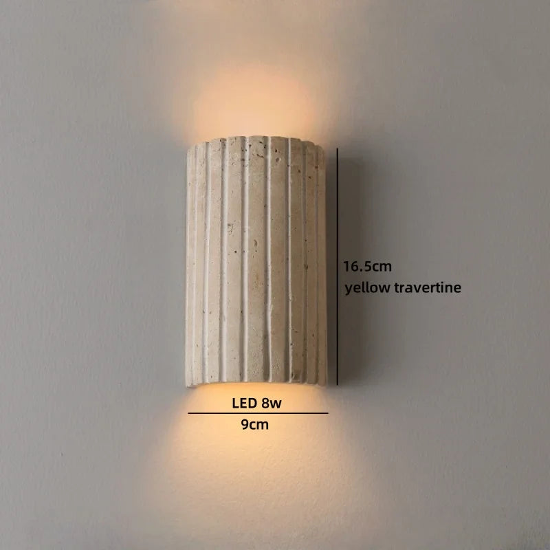TerraLume Wabi-Sabi Travertin LED Wandlamp
