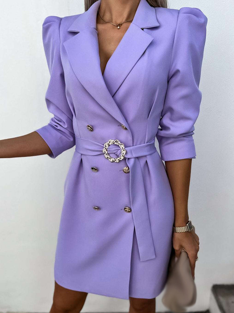 Women’s Blazer Dress Structured Tailored Belted Double Breasted Style