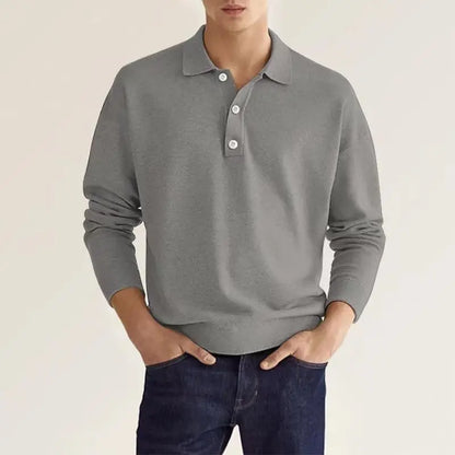 Callan | Men z długim rękawem casual Knit Polo koszula
