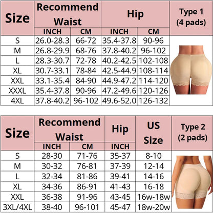 CXZD Butt Lifter Pants Women Fake Buttocks Plump Hips Large Size Body Shaping Panties Lace Fake Ass Pad Boxer Shapewear Shorts