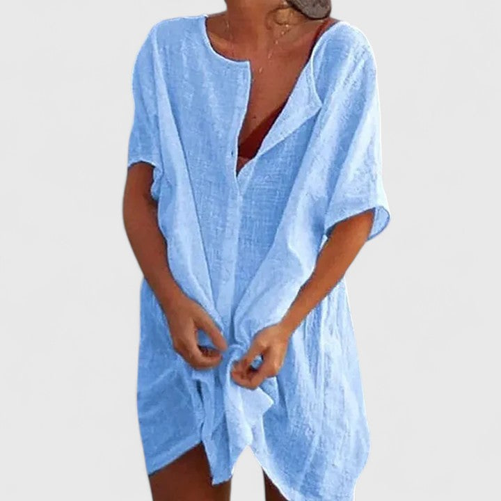 Lydia | Womens Loose Button Beach Cover Up Shorts