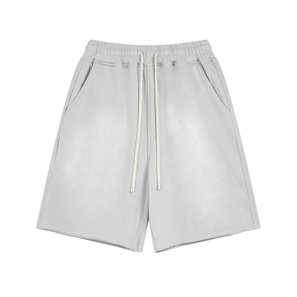 Acid Wash Cotton Shorts