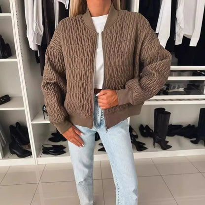 Hazel | Women trendy na zamek z przodu Quilted jacket