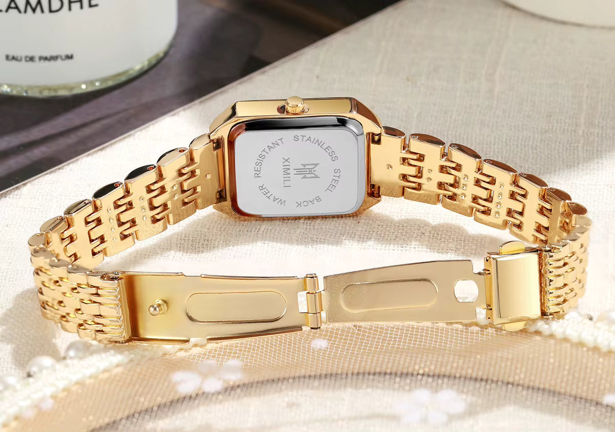 Seriva Quarzuhr – Rechteckige Damenarmbanduhr mit Metallarmband