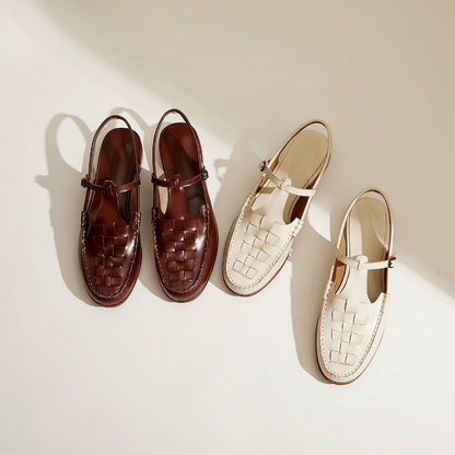 ELVIRA™ – Woven Leather Slingback Sandals