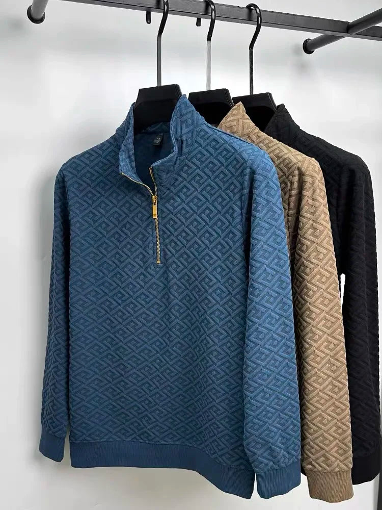 GeoJacquard® Pullover Style Full-Sleeve Shirt by JesseVance Milan