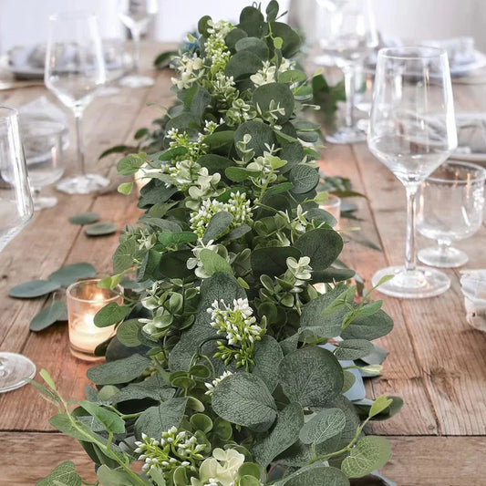 Garland Faux Eucalyptus 70 in Greenery Home Decor Wedding Party Table Mantel Staircase Accent | Thomler
