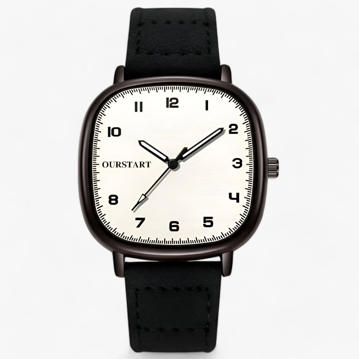 watches : Horloge Dames Groen - Vintage Firkanthøj - Elegante met Leren Band in Zwart van Pantino