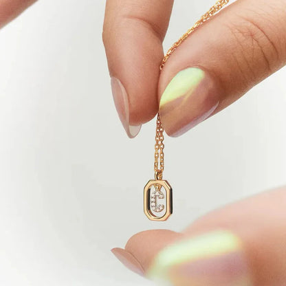 Collana Iniziale Personalizzata con Zirconi | Placcata in Oro – Ciondolo Lettera Alfabeto