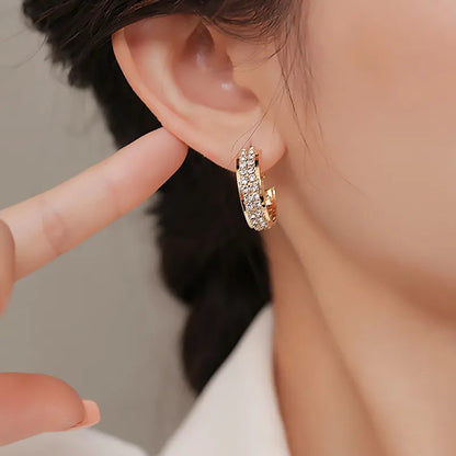 Golden Glamour Pavé Earrings
