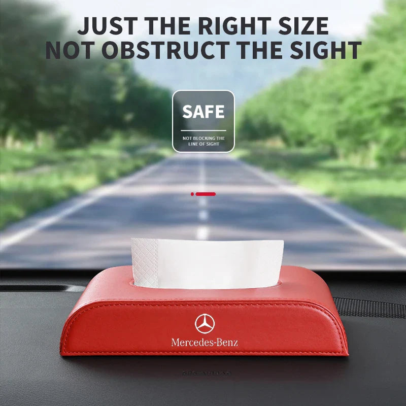 Car Leather Tissue Box For Mercedes Benz C180 C200 C260 C300 W108 W124 W126 W140 W168 W169 W176 Auto Interior Accessories