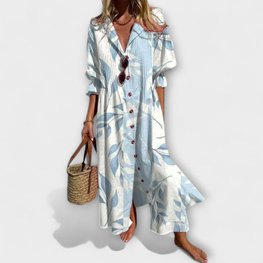 Figurschmeichelndes Maxi Kleid mit Bauchkaschierung