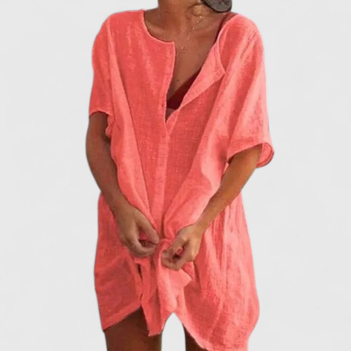 Lydia | Womens Loose Button Beach Cover Up Shorts